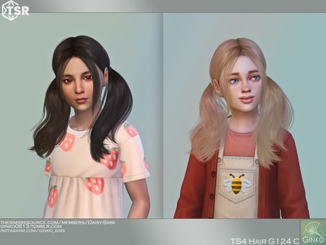 Two Buns Hairstyle, Two Buns, Ppg And Rrb, Pigtail Hairstyles, Sims 4 Children, Asian Hair, Toddler Hair, 4 Kids, Costume Makeup