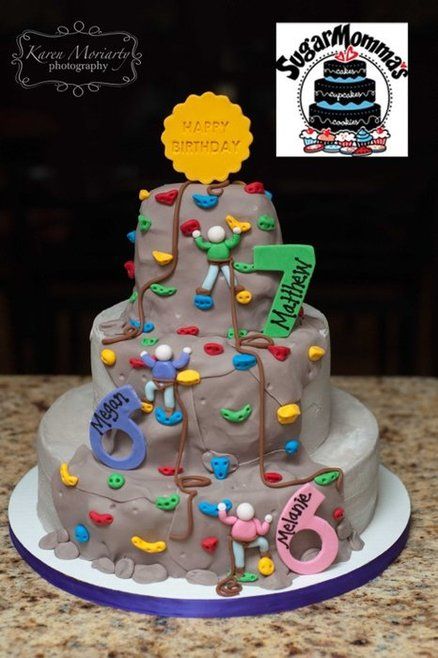 Rock Climbing Cake - Awesome Rock Climbing Cake, Scooby Doo Birthday Cake, Number One Cake, Scooby Doo Birthday, Climbing Party, Rock Climbing Party, Snow White Cake, 1st Bday Cake, 12th Birthday Cake