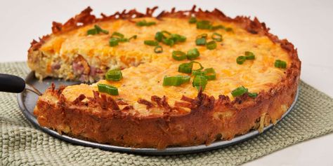 Hash Brown Crust Quiche Hash Brown Crust Quiche Recipes, Quiche With Hashbrown Crust Recipes, Shredded Potato Crust Quiche, Hash Brown Quiche Crust, Hash Brown Crust Quiche, Hash Brown Quiche Recipes, Hash Brown Quiche, Quiche With Hashbrown Crust, Hashbrown Quiche