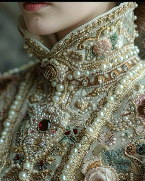 Baroque Aesthetic Fashion, Embroidery Runway, Hand Beaded Embroidery, Fairytale Fashion, Fashion Embroidery, Couture Embroidery, Hand Work Embroidery, Couture Details, Embroidery Fashion