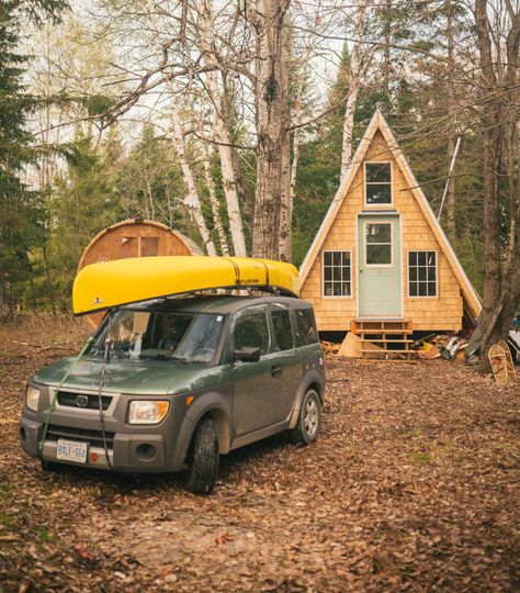 Diy A Frame Cabin, Ottawa City, A Frame Cabins, Pod House, Building A Cabin, Recycled Skateboards, Frame Cabin, Tiny Cabins, Composting Toilet