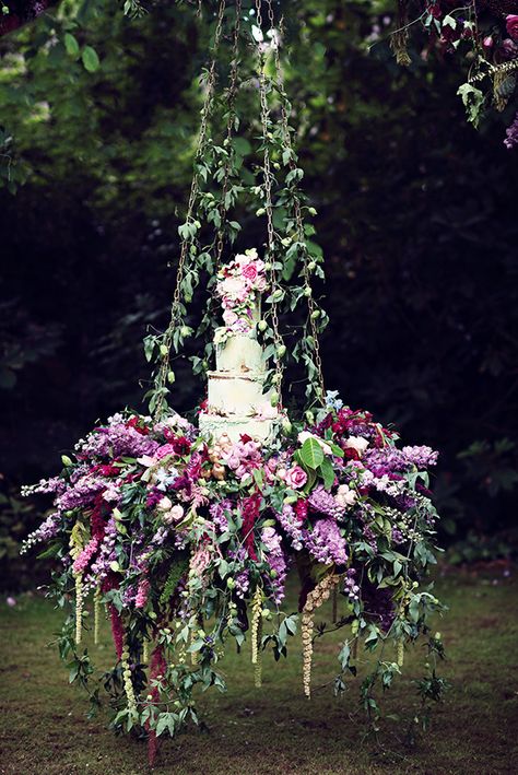 Wedding Cake With Flowers, Cake With Flowers, Enchanted Forest Wedding, Flowers And Greenery, Wedding Cake Table, Fairy Wedding, Kew Gardens, Fairy Tale Wedding, Forest Wedding