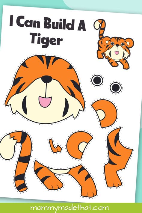 Printable Tiger Craft (Grab the Free Tiger Template) Tiger Art And Craft, Tiger Template, Tiger Craft, Art And Craft For Kids, Zoo Crafts, Zoo Animal Crafts, Kindergarten Homework, Craft For Toddlers, Tiger Crafts