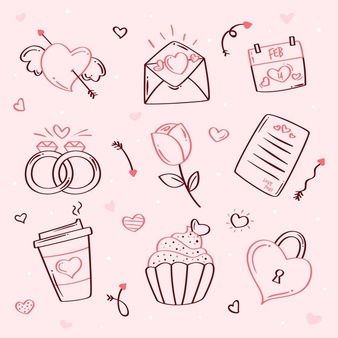 Valentine Doodle, Vector Doodle, Valentines Day Poster, Christmas Tattoo, Heart Doodle, Cute Easy Doodles, Book Cover Template, Doodle Pages, Love Doodles