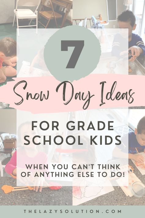 Snow Day Activities – Grade School Age Snow Day Activities, Make Your Own Playdough, Monopoly Money, Fun Board Games, Easy Activities, School Age, School Kids, Break Out, Grade School