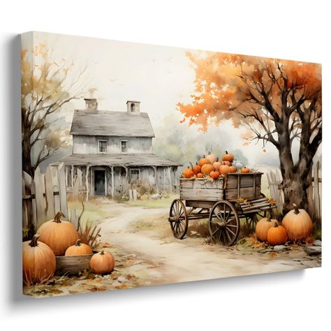 PRICES MAY VARY. Multiple Sizes Available: Our fall poster comes in four different sizes to suit your decorating needs: 12x16 inches, 16x24 inches, 20x30 inches, and 24x36 inches. Choose the perfect size to add a touch of autumn charm to any space. Framed and Unframed Options: Available in both framed and unframed versions, this poster can match any decor style. The framed version includes a high-quality wooden frame for a classic look, while the unframed version offers a sleek and modern appeal Pumpkin Still Life, Thanksgiving Wall Art, Rustic Painting, Fall Artwork, Halloween Wall Decor, Vintage Farmhouse Decor, Halloween Wall Art, Seasonal Home Decor, Country Farmhouse Decor