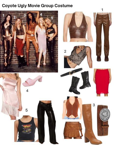 Ugly Coyote Outfit, Coyote Ugly Halloween Costume, 2000s Inspired Halloween Costumes, Halloween Costumes 2024 Brunette, Coyote Ugly Outfit Halloween, 2000s Movies Costumes, Coyote Ugly Outfits, Coyote Ugly Costume, Coyote Ugly Outfit Ideas