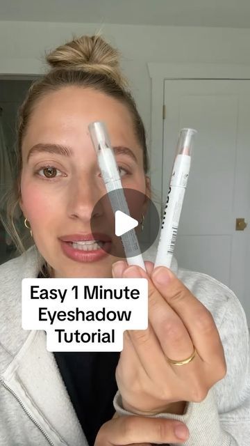 Lainey Ostrom on Instagram: "Easy 1 minute eyeshadow. Have you tried these eyeshadow sticks from nyx? I used the shade frosting and French fry. It’s a subtle look but makes all the difference!  - #nyxcosmeticsmakeup #nyxprofessionalmakeup #lightmakeup #easymakeup #maturemakeup #over30makeup #maturemakeuplook #naturalmakeuptutorial #makeupforbeginners #over30club" How To Apply Eyeshadow Stick, How To Use Eyeshadow Stick, Eyeshadow Stick Tutorial, One And Done Eyeshadow, How To Use Eyeshadow, Stick Eyeshadow, Nyx Eyeshadow, Simple Eyeshadow, Eyeshadow Stick