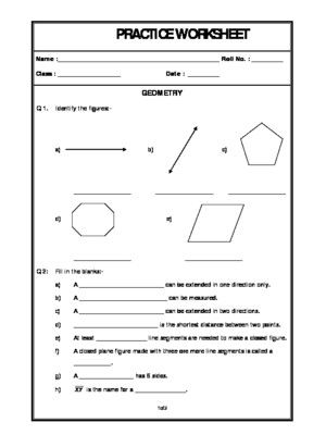 Worksheet of Geometry for Fourth-Grade Geometry Questions, Olympiad Exam, Mental Maths Worksheets, Magic Tricks For Kids, Mental Maths, Maths Worksheet, Grade Three, Calligraphy Worksheet, Printable Worksheets For Kids