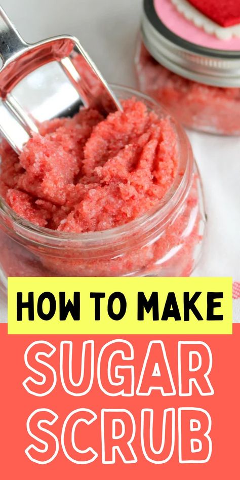 Tips for making sugar scrub. DIY sugar scrub recipe. Beauty sugar scrub recipe. Easy Sugar Scrub Diy, How To Make A Sugar Scrub, Sugar Scrubs With Essential Oils, Body Sugar Scrub Diy, Making Sugar Scrub, Christmas Sugar Scrubs, Make Sugar Scrub, Exfoliating Scrub Diy, Body Scrub Homemade Recipes