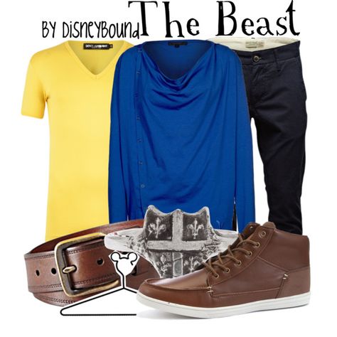 A collage from Polyvore Hercules Disneybound, Movie Character Ideas, Disney Attire, Princess Inspired Outfits, Beast Costume, Mens Sweaters, Disney Bound Outfits, Fandom Fashion, Disney Inspired Outfits