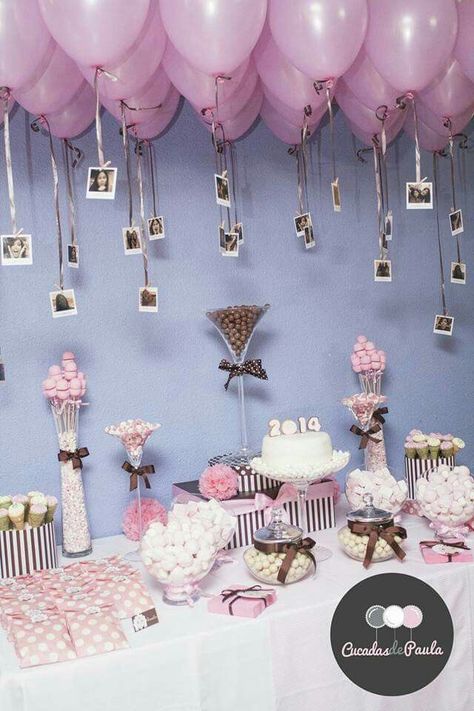 Idee Babyshower, Monthly Pictures, Quince Ideas, 18th Birthday Party, Candy Table, Sweet 16 Parties, Sweet Table, Baby Party, 18th Birthday