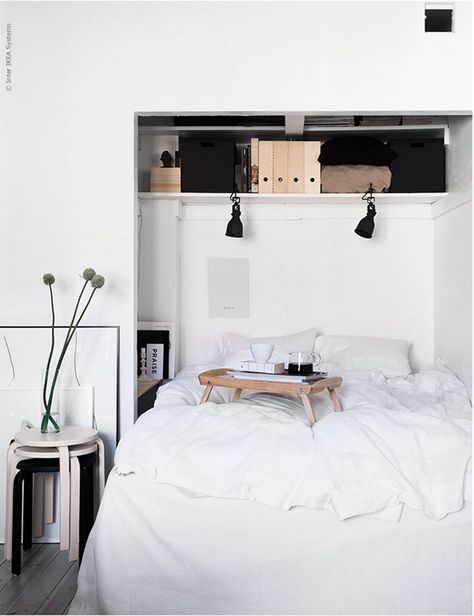 5 Cool New Decorating Tricks from IKEA Hektar Ikea, Surfer Shack, Nyc Bedroom, Glamping Cabin, Bed Nook, Murphy Bed Ikea, Inside Closet, Ikea Bedroom, Bed Plans