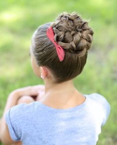 Recital Hair, Communion Hair, Twisted Bun, Braided Buns, Gymnastics Hair, Dance Hair, Flower Girl Hair, Traditional Hairstyle