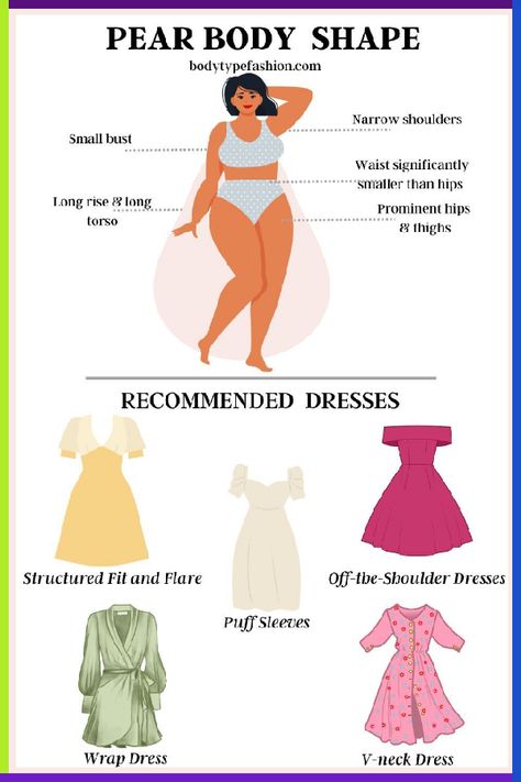 If you have the pear shaped body, you are known fo Pear Body Shape Outfit, Dresses For Pear Body Shape, Pear Body Shape Fashion, Pear Fashion, Pear Body Type, Pear Shaped Fashion, Pear Shaped Dresses, Pear Body Shape Outfits, Pear Shape Fashion