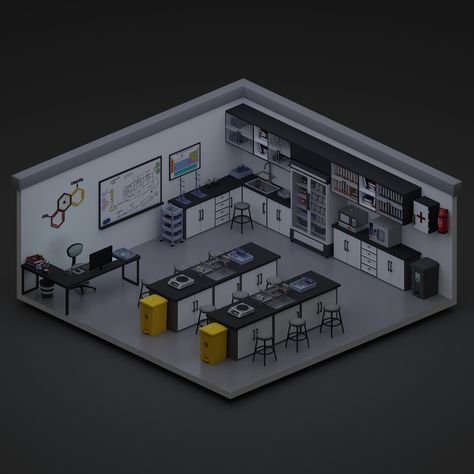 Isometric Chemistry Lab made in blender 3D Software, rendered with cycles engine...🧪 on sale in sketchfab: https://skfb.ly/oZvLZ #3d #blender #blender3d #isometricart #isometric #artgallery #design #3disometric #laboratory #lab #chemistrylab #chem #art #organicchemistry #periodictable #render3d #3drenders #fyp #explore #3dartists #orthographic #sciences #scienceart #blendercycles #b3d Chemistry Lab, 3d Blender, Chemistry Notes, Chemistry Labs, Isometric Art, 3d Software, Science Lab, Blender 3d, 3d Artist