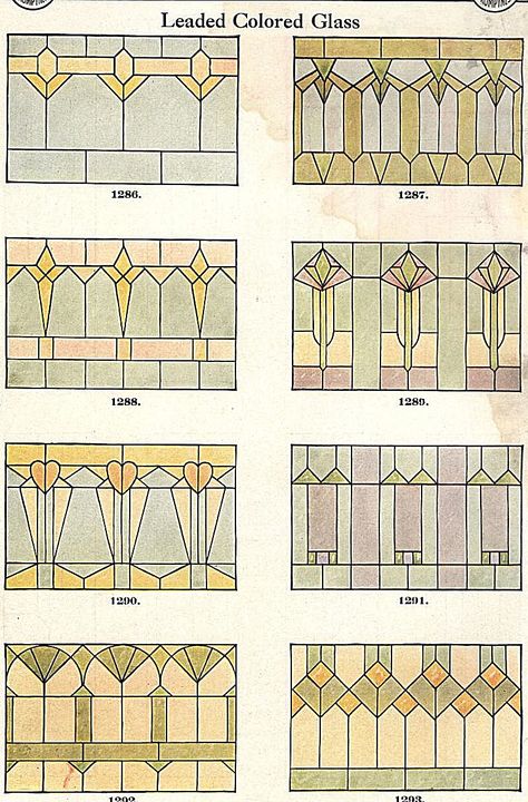 Stained Glass window designs, 1923 Stained Glass Window Designs, Glass Landscape, Art Deco Stained Glass, Window Designs, زجاج ملون, Stained Glass Window Panel, Tiffany Glass, Stained Glass Diy, Arts Crafts Style