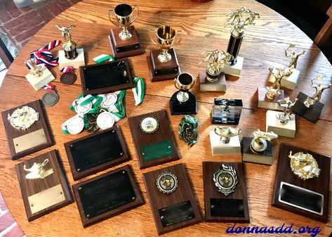 What To Do With Old Trophies, Upcycle Old Trophies, Old Trophy Repurpose, Trophy Repurpose Ideas, Repurpose Trophies, Upcycle Trophies, Old Trophies Ideas What To Do With, Funny Trophies, Trophy Craft