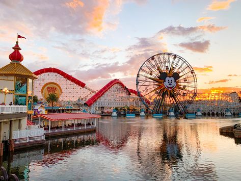 PIxar Pier After Disneyland Widgets, California Adventure Aesthetic, Tomorrowland Aesthetic, Disneyland California Aesthetic, Disney Architecture, Disneyland Aesthetic, Pixar Pier, California Adventure Park, Disneyland Pictures