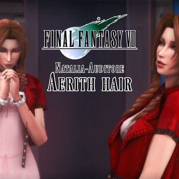 Aerith Hair | Natalia-Auditore sur Patreon Natalia Auditore Sims 4, Natalia Auditore, Medieval Hairstyles, Sims 4 Anime, Girly Pop, Sims Hair, Sims4 Cc, Cc Sims, Sims 4 Cc