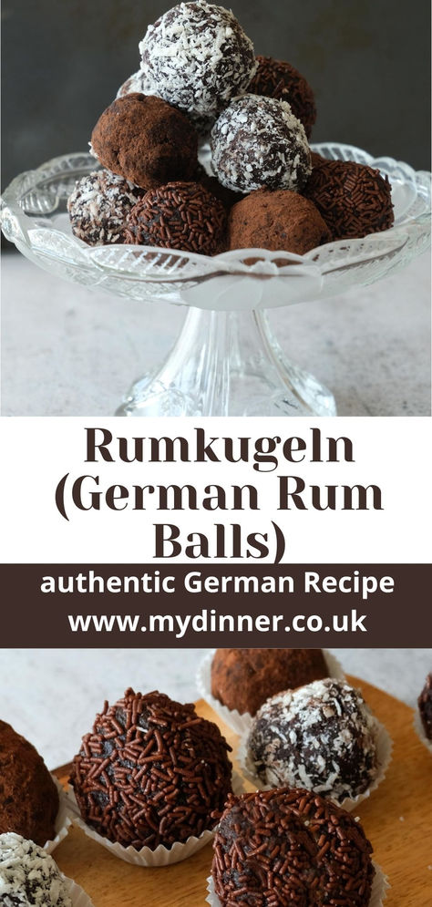 Rum Kugeln Best Rumball Recipe, German Rum Cake, German Rum Balls Recipe, Rum Cake Balls, German Rum Balls, Rum Ball Recipe, Rumtopf Recipe, German Desserts Easy, German Desserts Authentic