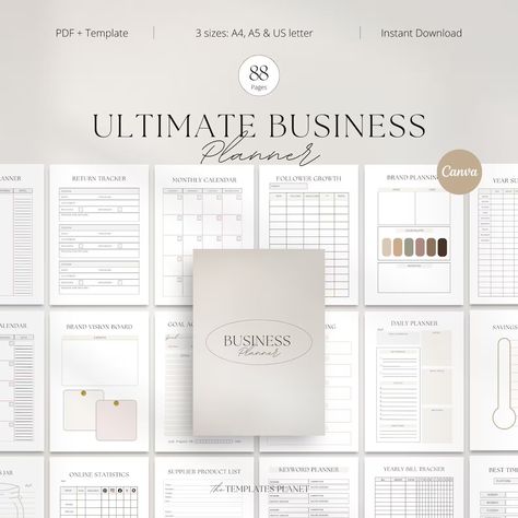 2024 Printable Business Planner Bundle: Editable, Small Business Planner, Content Planner, Social Media Planner, Business Plan Template - Etsy Singapore Planner Content, Planner Youtube, Planner Business, Keyword Planner, Printable Business, Small Business Planner, Media Planner, Content Planner, Managing Finances