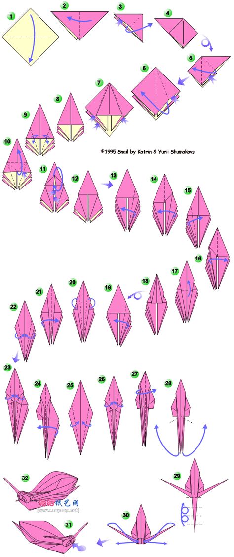 origami-snail-6.gif (597×1422) Origami Guide, Origami Insects, Origami Shapes, Origami Diagrams, Origami Fish, Origami Patterns, Origami Bird, Origami Paper Art, Useful Origami