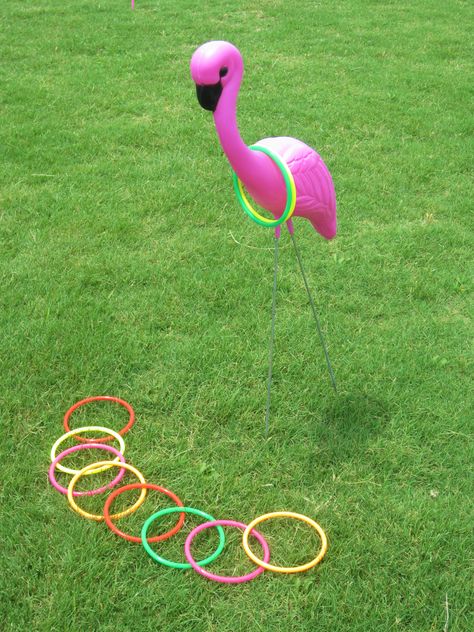 Hawaiian Party Games, Luau Party Games, 1st Birthday Games, Beach Party Games, Lawn Flamingos, Pool Party Games, Birthday Games For Adults, Birthday Party Games For Kids, First Birthday Games