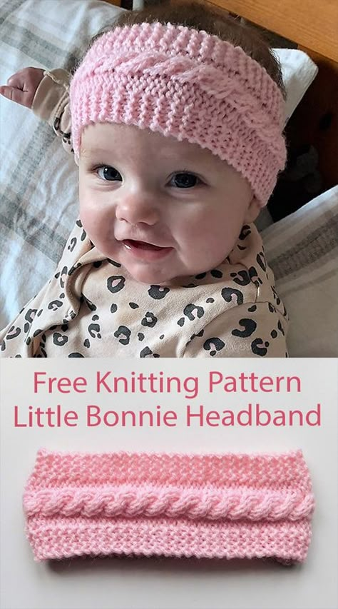 Baby Knitting Free, Baby Hats Knitting Free, Hat Knitting Patterns Free, Knitted Headband Free Pattern, Baby Hat Knitting Patterns Free, Háčkované Lemy, Kids Knitting Patterns, Knit Headband Pattern