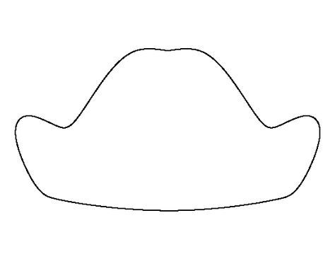 George Washington hat pattern. Use the printable outline for crafts, creating stencils, scrapbooking, and more. Free PDF template to download and print at http://patternuniverse.com/download/george-washington-hat-pattern/ George Washington Hat Template, George Washington Hat Craft, George Washington Crafts For Kids, George Washington Quotes Inspiration, George Washington Cartoon, George Washington Carver Activities, George Washington Activities, George Washington Carver Quotes, George Washington Craft