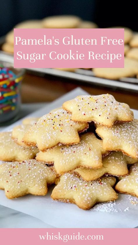 Pamela’s Gluten Free Sugar Cookie Recipe – Whisk Guide Gf Sugar Cookie Recipe, Gluten Free Sugar Cookie Recipe, Gluten Free Sugar Cookies Recipe, Gluten Free Sugar Cookies, Gluten Free Cookie Recipes, Sugar Cookie Recipe, Cutout Sugar Cookies, Cookie Flavors, Sweet Cookies