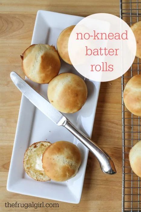 Batter Rolls, April Meals, Baking Savory, Batter Bread, Survival Recipes, No Yeast Dinner Rolls, Frugal Food, Baking Breads, Yeast Recipes