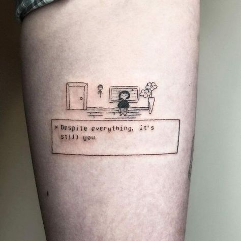 Undertale Tattoo, Tatuaje Studio Ghibli, Funky Tattoos, 4 Tattoo, Cute Little Tattoos, Time Tattoos, Little Tattoos, Simplistic Tattoos, Small Tattoo