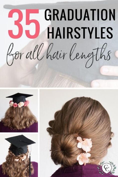 Try the 35 best hairstyles for graduation day! Love these graduation hairstyles for short and medium hair. Pin now and click through to read! Graduation Hairstyles Medium, Graduation Hairstyle, Grad Hairstyles, Graduation Hairstyles With Cap, Cap Hairstyles, Try On Hairstyles, Graduation Hairstyles, Graduation Day, Cap Hair