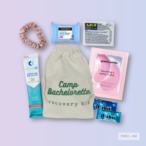 Camp Bachelorette Hangover and Recovery Kit, Camp Themed Bachelorette Favors - Etsy Bachelorette Hangover Bags, Bachelorette Party Recovery Kit, Party Recovery Kit, Bachelorette Recovery Kit, Eye Mask Makeup, Bachelorette Survival Kit, Hangover Bag, Liquid Iv, Survival Kit Items