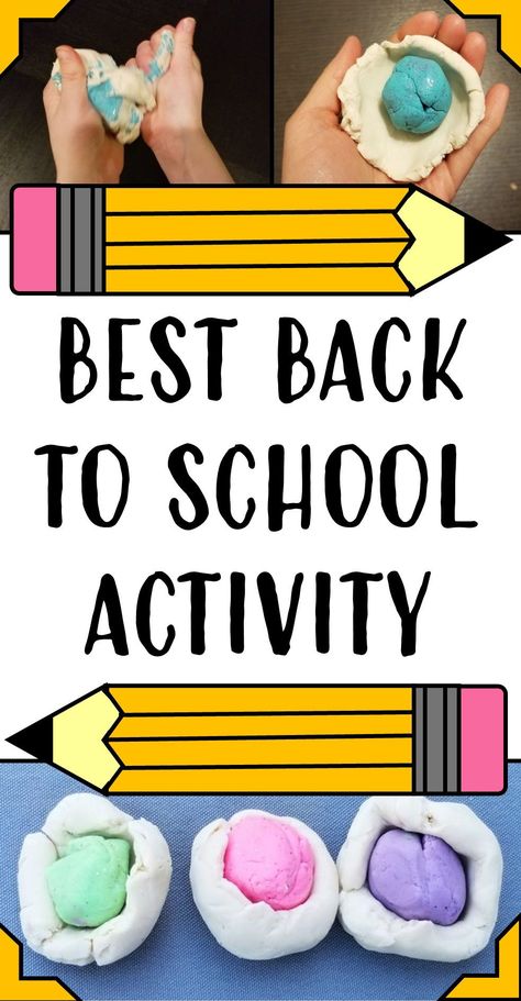 Make the first day back to school special with this creative, and memorable hands-on activity! First Days Of School Activities, Play Dough Activities, First Day Of School Activity, Sensory Activities For Preschoolers, First Day Back To School, First Day Activities, Sensory Bags, Back To School Special, Homeschool Preschool Activities