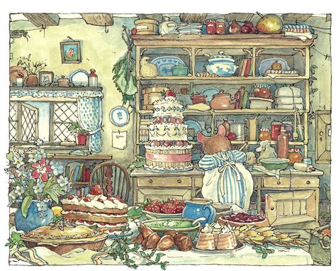 Meet the characters of Brambly Hedge and their real life cousins – in pictures Cake Art Print, Jill Barklem, Wildlife Facts, Brambly Hedge, 동화 삽화, Postal Vintage, Summer Story, Cute Mouse, Beatrix Potter