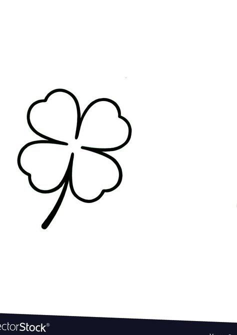 Four Leaf Clover Tattoo Outline, Four Leaf Clover Tattoo Stencil, 4 Leaf Clover Outline, Four Leaf Clover Drawing, Clover Outline, Diana Tattoo, Four Leaf Clover Tattoo, Charm Tattoo, Shamrock Tattoos