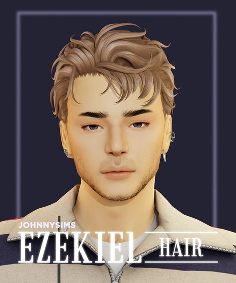 Ezekiel Hair | JohnnySims Mullet Side Part, Sims 4 Male, Sims 4 Hair Male, Cc Hair, Hair Male, Boy Hair, Male Hair, Sims 4 Mm, Mens Hair