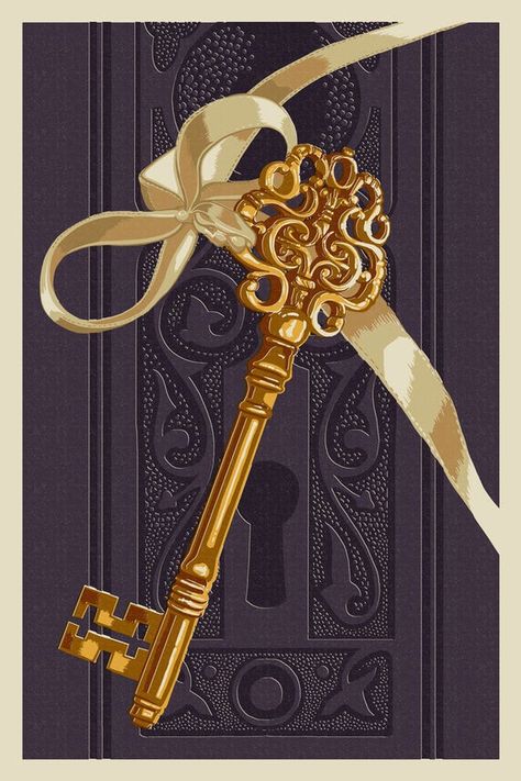 Skeleton Key - Letterpress (Art Prints, Wood & Metal Signs, Canvas, Tote Bag, Towel) Art Print Display, Tin Art, Keys Art, Stock Art, Diy Clock, Skeleton Key, Textured Wall, Vintage Clock, Wood Metal