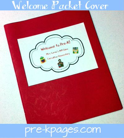 Free printable cover page for welcome to school packet via www.pre-kpages.com Parent Orientation, September School, Pre K Pages, Prek Classroom, Welcome To School, Preschool Bulletin, Back To School Organization, Welcome Packet, Your Welcome