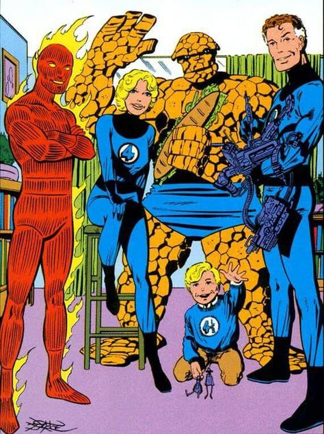 The Fantastic Four by John Byrne Fantastic Four Marvel, Fantastic Four Comics, The Fantastic Four, Mister Fantastic, Univers Marvel, John Byrne, Superhero Team, Comic Book Artwork, Marvel Comic Universe