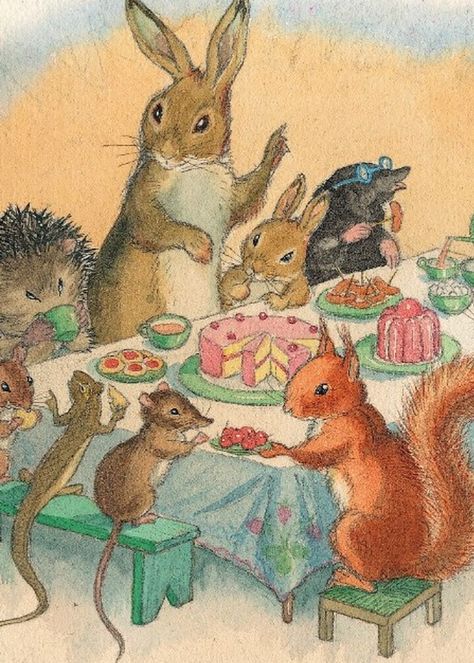 Fairy Tea Parties, Animal Illustration Art, Storybook Art, Greeting Card Illustration, Fairytale Art, The Porch, Card Illustration, Children's Book Illustration, Whimsical Art