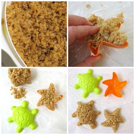 Turtle Rice Crispy Treats, Shark Rice Krispie Treats, Rice Krispie Treats Mermaid Theme, Starfish Rice Krispie Treats, Finding Nemo Rice Krispie Treats, Caramel Rice Krispie Treats, Sushi Rice Recipes, How To Make Caramel, Rice Recipes For Dinner