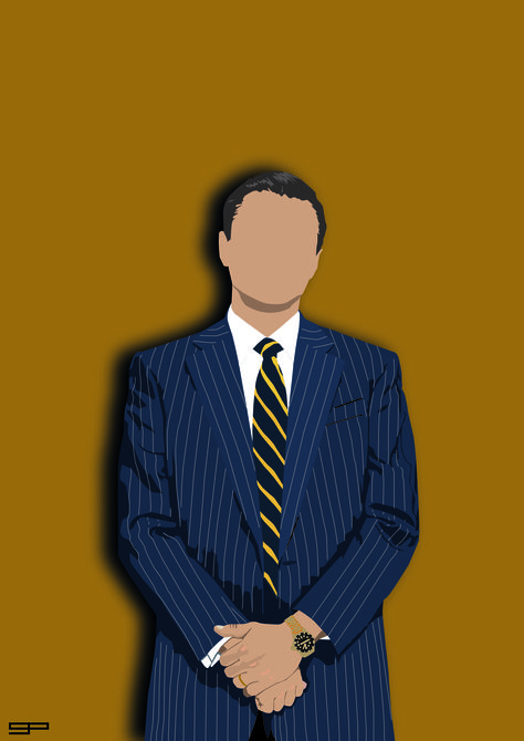 Digital Illustration - Jordan Belfort (Leonardo Dicaprio) Business Man Video, Mind Test, Faceless Man, Jordan Belfort, Photoshop Tutorial Typography, Moving Backgrounds, Free Green Screen, Jesus Artwork, Gentleman Aesthetic