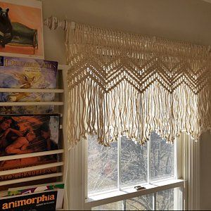 lunawoods added a photo of their purchase Window Macrame, Boho Kitchen Curtains, Macrame Valance, Cow Bathroom, Cortina Boho, Rideaux Boho, Boho Window, Geometric Headboard, Macrame Leaves