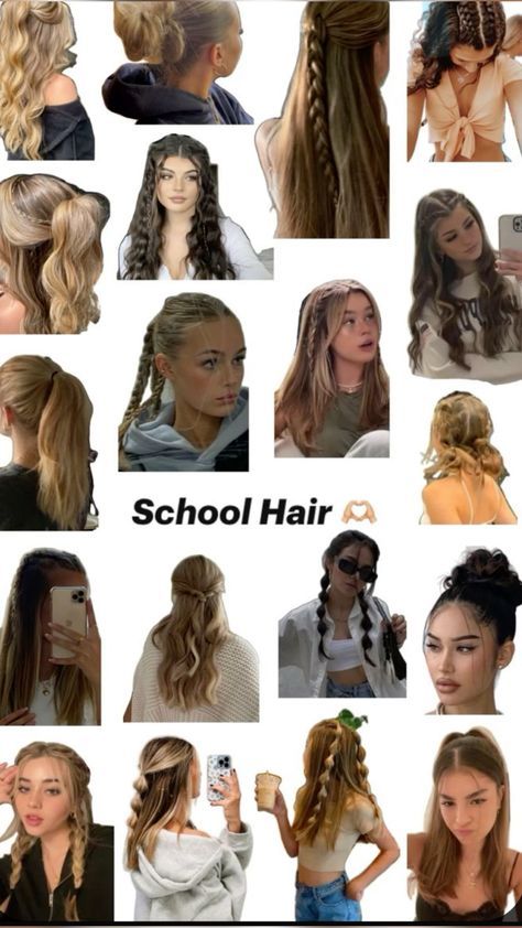 Hair Styles For Girls, Cute Sporty Hairstyles, Hairstyle Examples, Easy Hairstyles For Thick Hair, Hair Inspiration Long, Cute Simple Hairstyles, School Hair, Types Of Hair, Hairstyles For Layered Hair