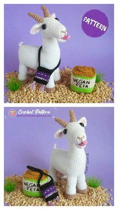 Goat Crochet Pattern, Goat Crochet, Crochet Goat, Lidia Crochet Tricot, Amigurumi Dog, Confection Au Crochet, Pola Amigurumi, Crochet Animals Free Patterns, Crochet Amigurumi Free Patterns