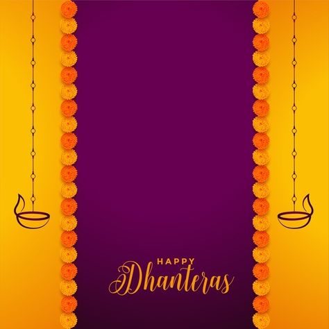 Dhanteras Templates, Dhanteras Wallpapers, Dhanteras Background, Dhanteras Png, Marigold Flower Decoration, Diwali Frame, Ayudha Pooja, Diwali Wallpapers, Diwali Vector