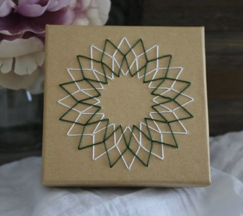 Keepsake Gift Box Green Diamond Ring by Alanalie on Etsy, $8.00 Thread Work On Paper, Box Couching Embroidery Design, Couching Embroidery Design, Couching Embroidery, Green Diamond Ring, Embroidered Canvas Art, Stitching On Paper, Craft Work For Kids, Diy Fabric Jewellery